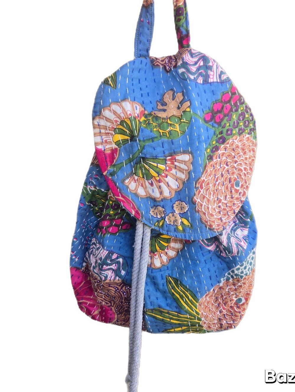 Kantha Drawstring Backpack - Picture 3 of 5